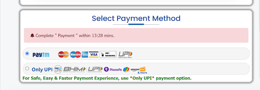 Choose payment pethod - Step 6 in How to book delhi darshan tickets