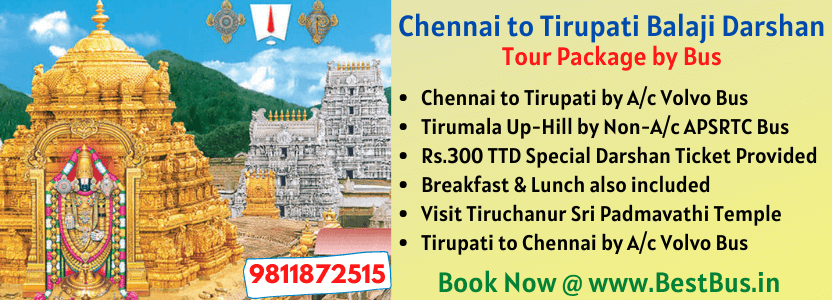 one day tour package from chennai to tirupati